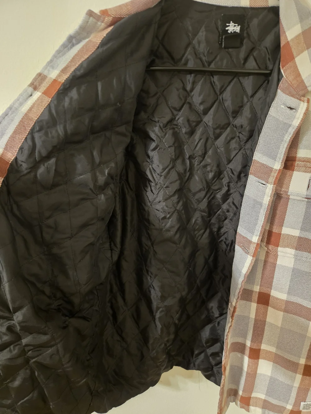 Stüssy Quilted Plaid Overshirt Jacket – Size Large